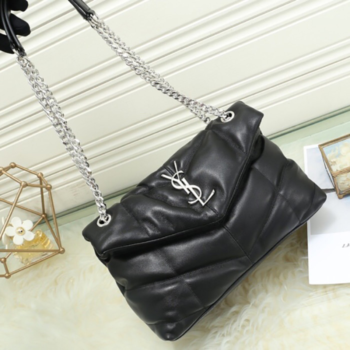 YSL 27cm LOULOU V shape Quilted lambskin renovate Magnetic buckle handbags purse envelope bag single shoulder designer crossbody bag No Box