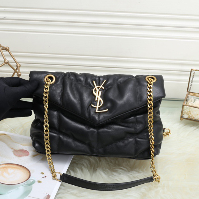 YSL 27cm LOULOU V shape Quilted lambskin renovate Magnetic buckle handbags purse envelope bag single shoulder designer crossbody bag No Box