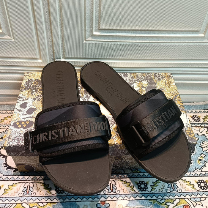 Dior Women Embroidery Flat Sandals Slides Designer Slippers Magic Stick Outdoor Beach Slipper Shoes