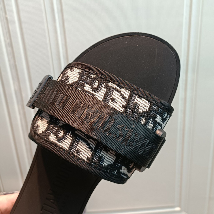 Dior Women Embroidery Flat Sandals Slides Designer Slippers Magic Stick Outdoor Beach Slipper Shoes