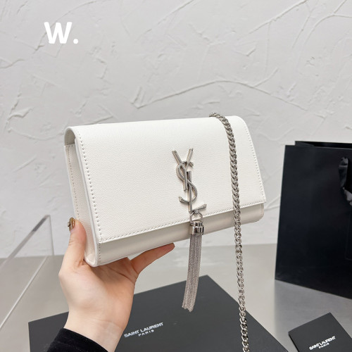 YSL Kate 22cm Caviar Designer Crossbody Bag Sliver Gold Hardware Tassel Chain Single Shoulder Messenger Bag 3 Colors