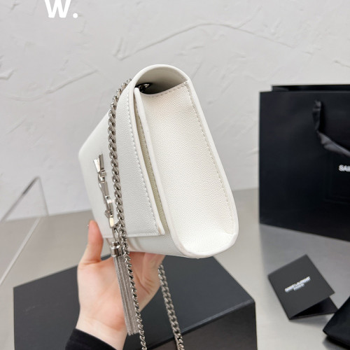 YSL Kate 22cm Caviar Designer Crossbody Bag Sliver Gold Hardware Tassel Chain Single Shoulder Messenger Bag 3 Colors