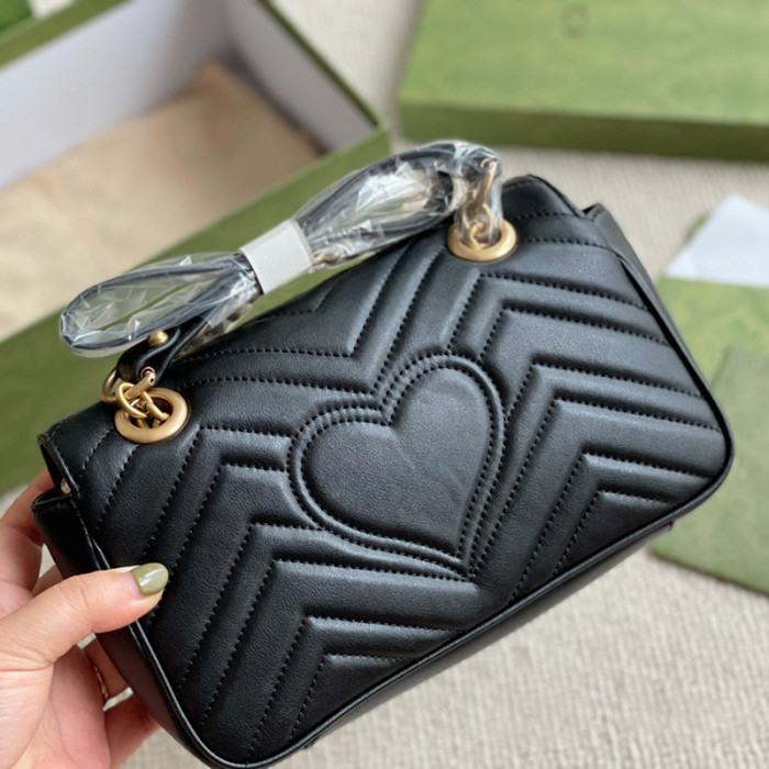 Gucci GG Marmont 16.5  18cm 22cm 26cm Classic Designer Luxury Crossbody Bags Wave Pattern Messenger Bags