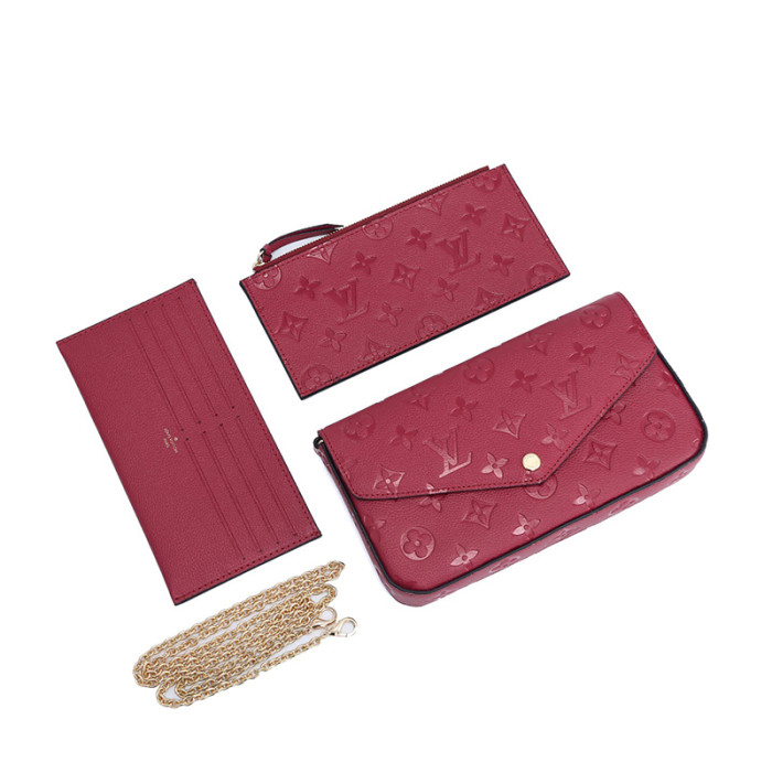 Louis Vuitton 21cm Printing Flower Embossing Grid Detachable Chain 3 in 1 Mobile Phone Wallet Designer Single Shoulder Crossbody Bags