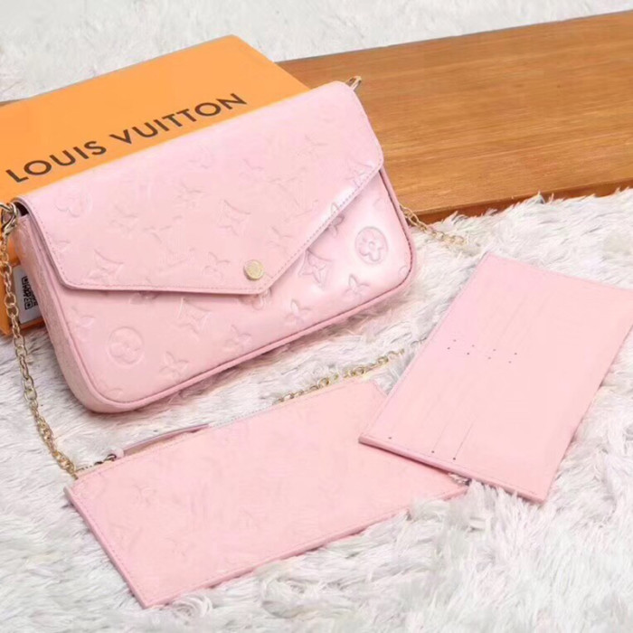 Louis Vuitton 21cm Printing Flower Embossing Grid Detachable Chain 3 in 1 Mobile Phone Wallet Designer Single Shoulder Crossbody Bags