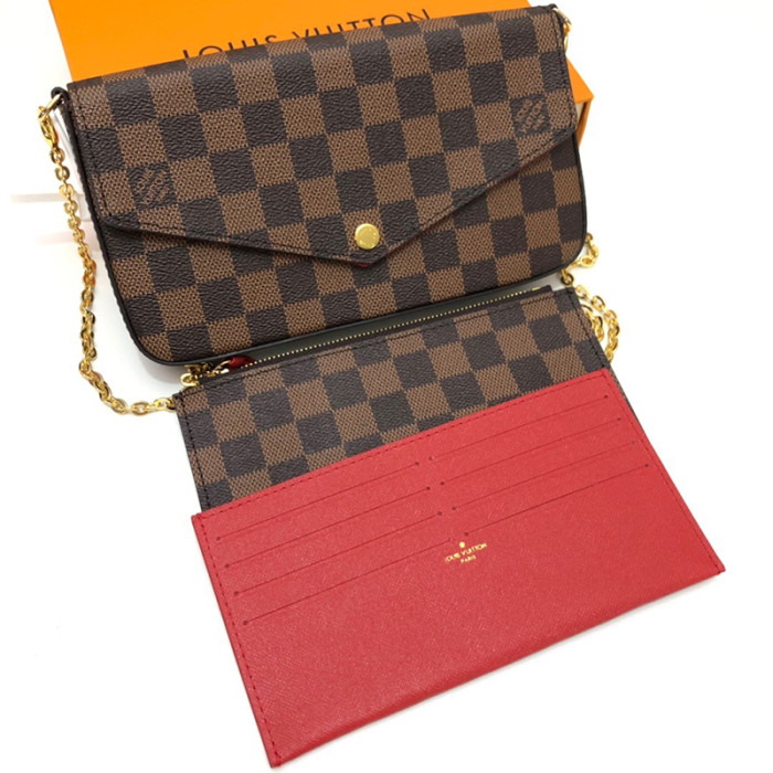 Louis Vuitton 21cm Printing Flower Embossing Grid Detachable Chain 3 in 1 Mobile Phone Wallet Designer Single Shoulder Crossbody Bags