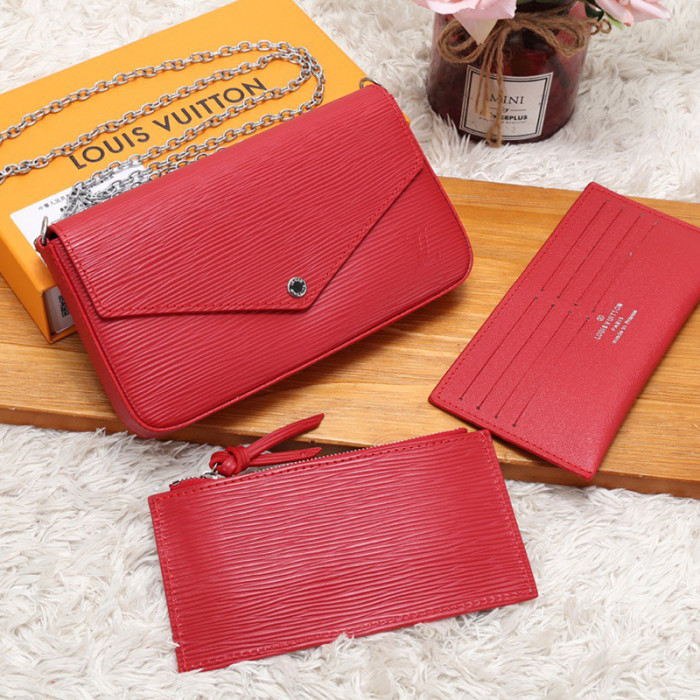 Louis Vuitton 21cm Printing Flower Embossing Grid Detachable Chain 3 in 1 Mobile Phone Wallet Designer Single Shoulder Crossbody Bags