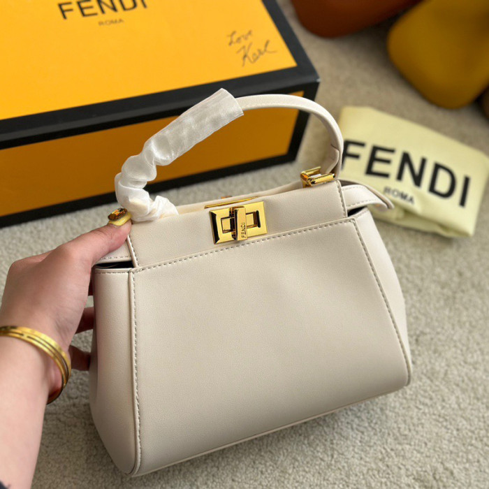 Fendi 23cm Peekaboo Designer Luxury Handbags Purse Detachable Strap Classic Crossbody Bags