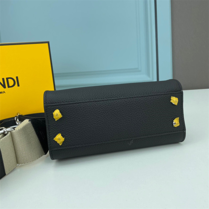 Fendi 23cm Peekaboo Designer Luxury Handbags Purse Lychee Pattern Detachable Strap Crossbody Bags