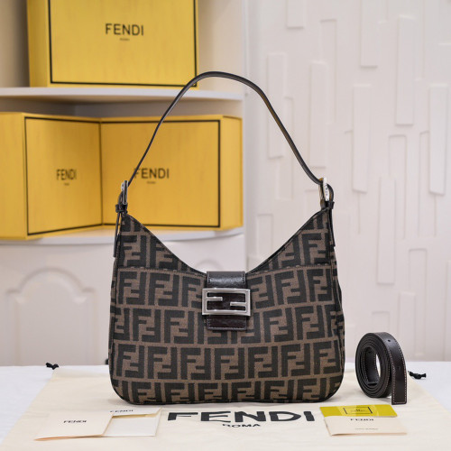 Fendi 29cm Vintage Designer Luxury Handbags Purse Classic FF Printing Underarm Bag Detachable Strap Single Shoulder Bags