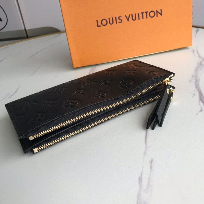 Louis vuitton 21cm Adele Designer Wallet Embossed Zipper Luxury Card Case