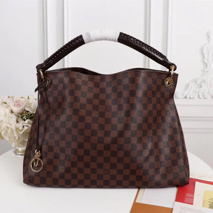 Louis vuitton 46cm Artsy Designer Luxury handbags Purse Monogram Knitting handle Shopping Bags