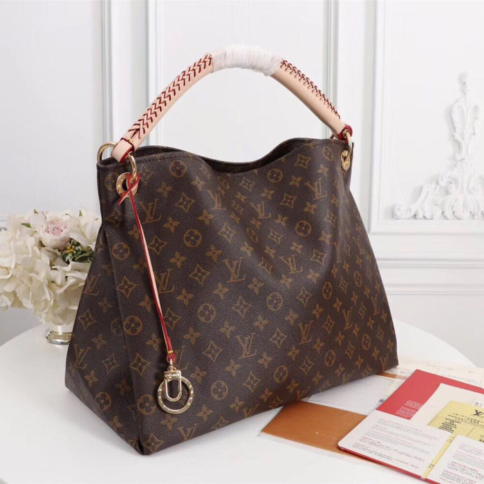Louis vuitton 46cm Artsy Designer Luxury handbags Purse Monogram Knitting handle Shopping Bags