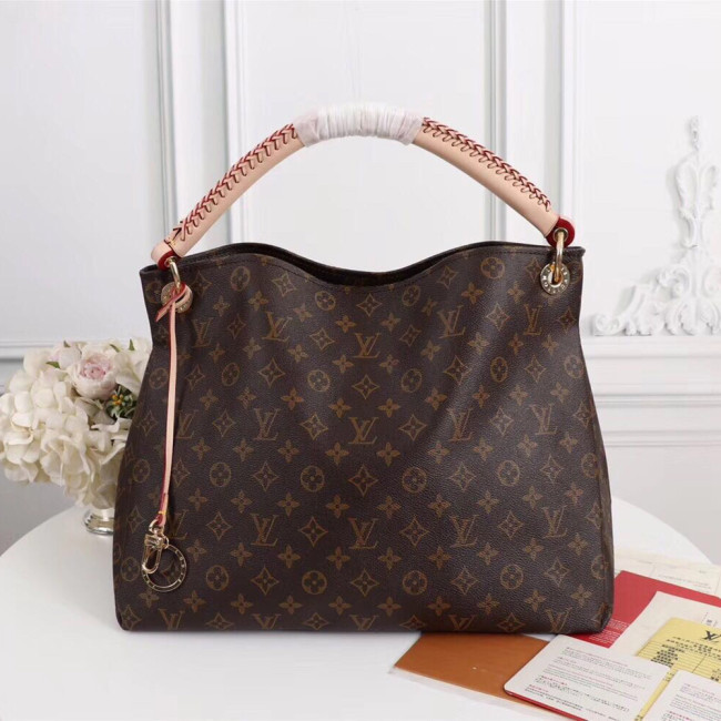 Louis vuitton 46cm Artsy Designer Luxury handbags Purse Monogram Knitting handle Shopping Bags
