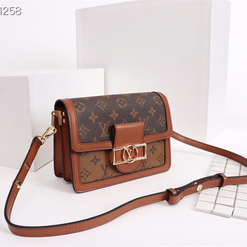 Louis vuitton 20 25cm Dauphine Handbags Purse Chain Printing flower Crossbody Designer Bags