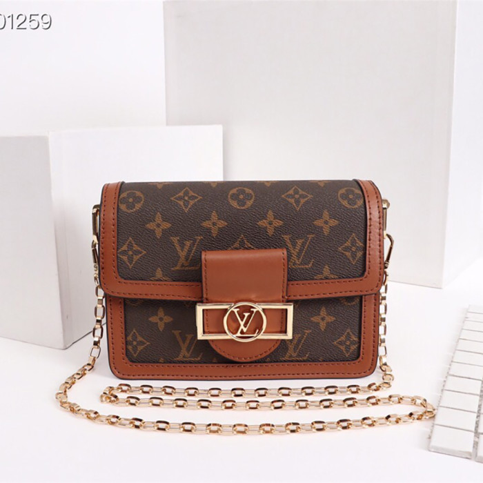 Louis vuitton 20 25cm Dauphine Handbags Purse Chain Printing flower Crossbody Designer Bags
