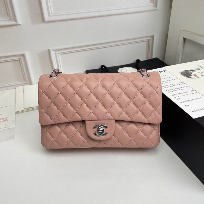 Chanel CF25cm 1112 Sheepskin Classic Diamond Pattern Flap Bag Medium Single Shoulder Cossbody Designer Bags No Box