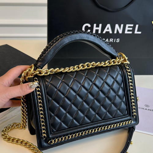 Chanel 24cm Sheepskin Leboy Classic Diamond Pattern Designer Luxury Handbags Purse Single Shoulder Cossbody Designer Bags No Box