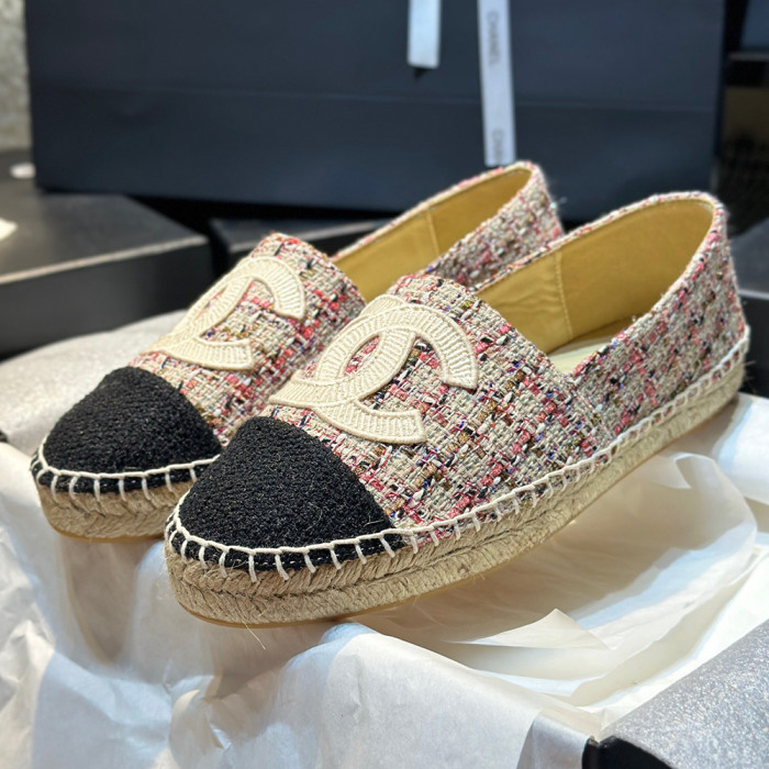 Chanel Espadrilles Luxury Designer Shoes Flat Outdoor Canvas Shoes