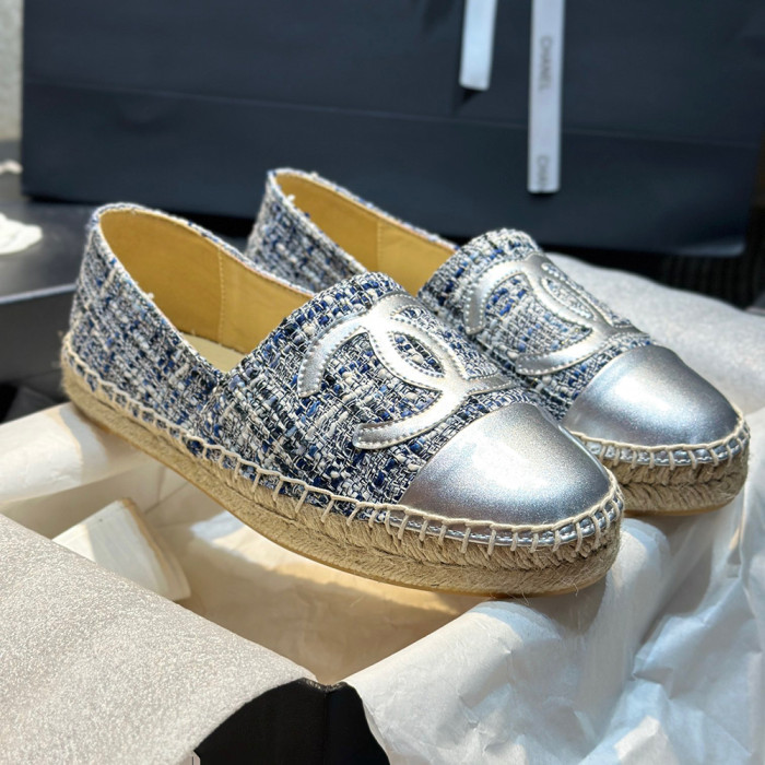 Chanel Espadrilles Luxury Designer Shoes Flat Outdoor Canvas Shoes