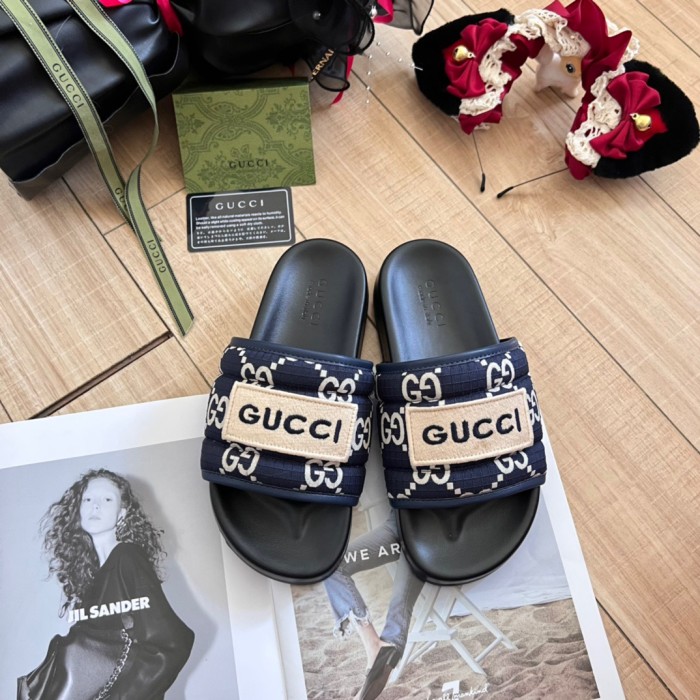 Gucci Luxury Designer Shoes Loafers Slipper Flat Outdoor Beach Slippers Lover Shoes Household Sandals 35 to 44