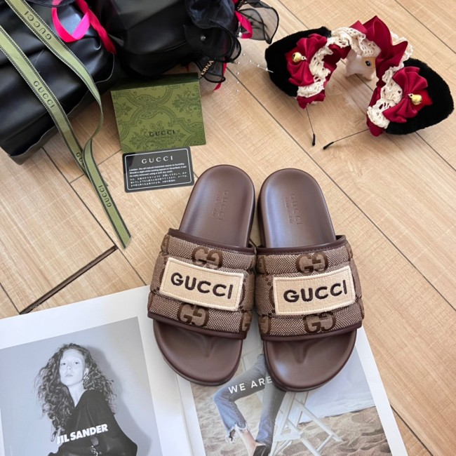 Gucci Luxury Designer Shoes Loafers Slipper Flat Outdoor Beach Slippers Lover Shoes Household Sandals 35 to 44