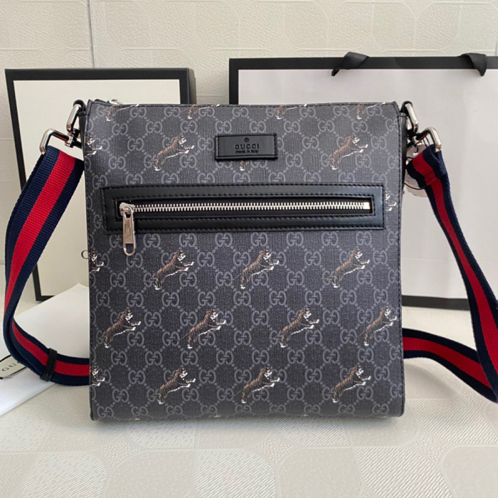 Gucci Men Emblem Messenger Bag
