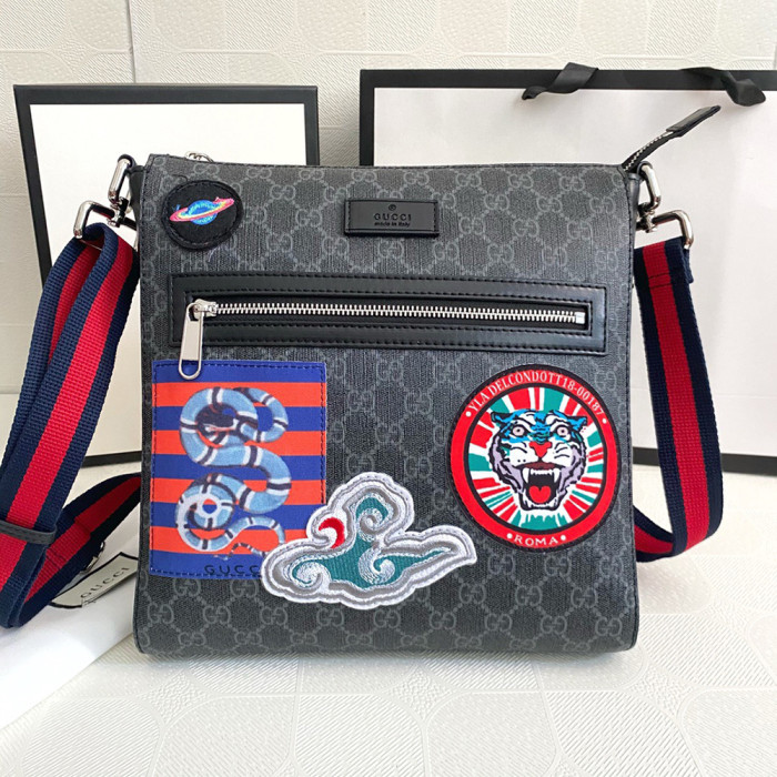 Gucci Men Emblem Messenger Bag