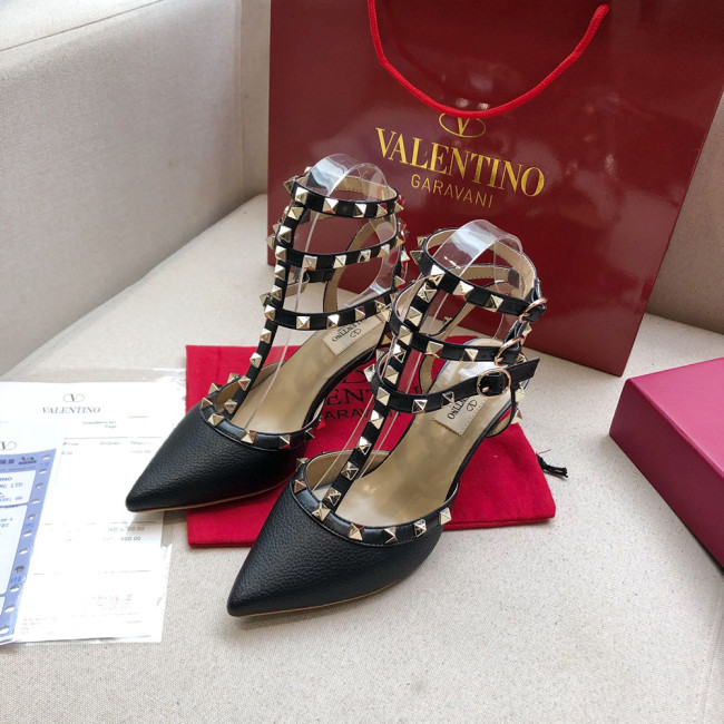 Valentino Lychee Pattern Designer Women Sandals Pointy 6.5 9.5cm High Heels Shoes Ladies Fashion Brand Luxury Dress Shoes Size 35 to 40