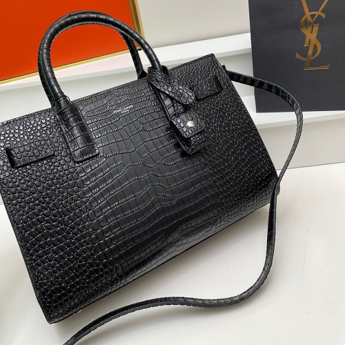 YSL 26 32cm Saint Lauren SAC DE JOUR Designer Luxury Handbags Purse Crocodile Print Designer Crossbody Bags No Box