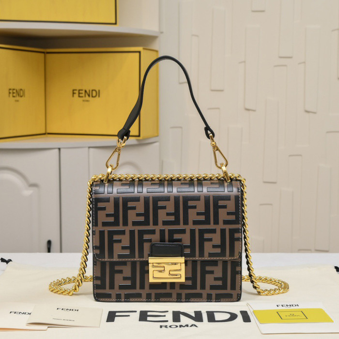 Fendi 20 24cm KAN U Designer Crossbody Bags FF Lock Designer Luxury Handbags Purse Detachable Shoulder Strap Single Shoulder Bag No Box