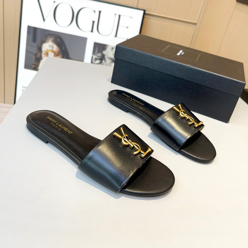 YSL Saint Laurent Luxury Designer Shoes Loafers Slipper Flat Outdoor Beach Slippers Women Shoes Household Sandals 35 to 43