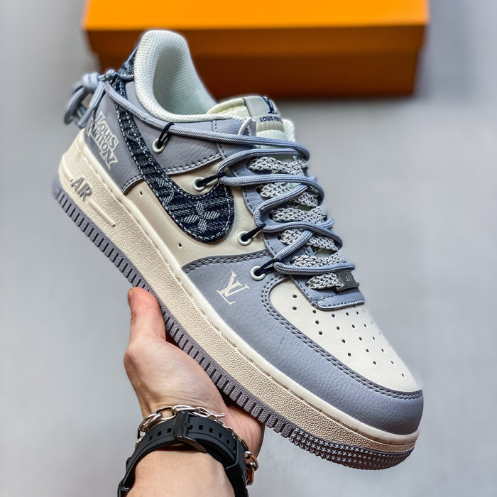Nike Air Force 1´07 Low LV Collaboration Lover Luxury Designer Shoes Loafers Flat Outdoor Shoes Sneakers 