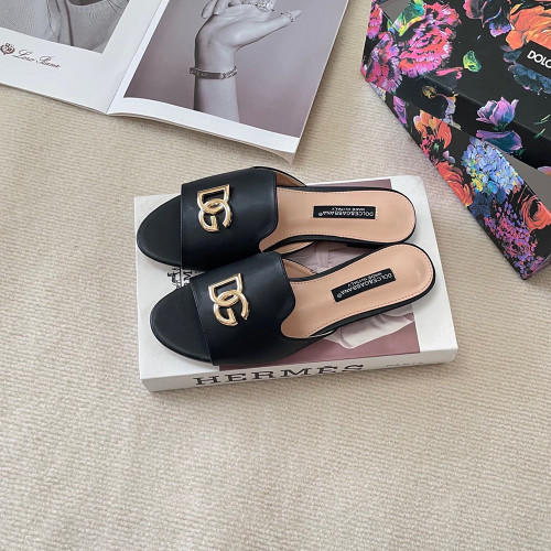 Dolce & Gabbana DG Luxury Designer Shoes Loafers Slipper Flat Outdoor Beach Sippers Chaussures Pour Femmes Shoes 35 To 40