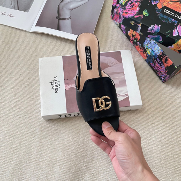 Dolce & Gabbana DG Luxury Designer Shoes Loafers Slipper Flat Outdoor Beach Sippers Chaussures Pour Femmes Shoes