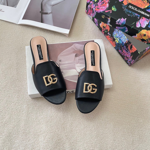 Dolce & Gabbana DG Luxury Designer Shoes Loafers Slipper Flat Outdoor Beach Sippers Chaussures Pour Femmes Shoes 35 To 40