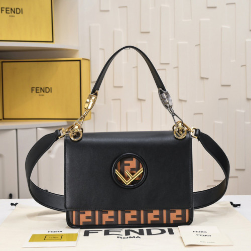 Fendi 24cm KAN I F Designer Crossbody Bags FF Lock Designer Luxury Handbags Purse Detachable Shoulder Strap Single Shoulder Bag No Box