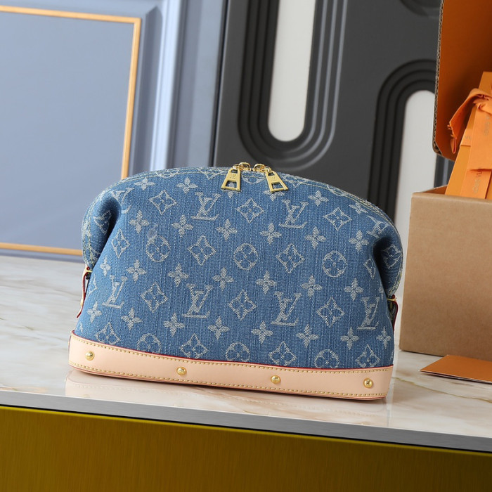 Louis vuitton 27cm Denim Designer Luxury Handbags Purse Monogram Cherry Cosmetic Bag