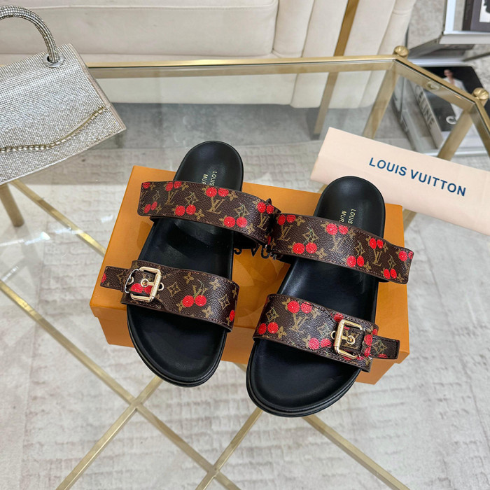 Louis Vuitton Luxury LV-King Designer Shoes Loafers Slipper Flat Outdoor Beach Slippers Chaussures Pour Femmes Shoes Household Slipper