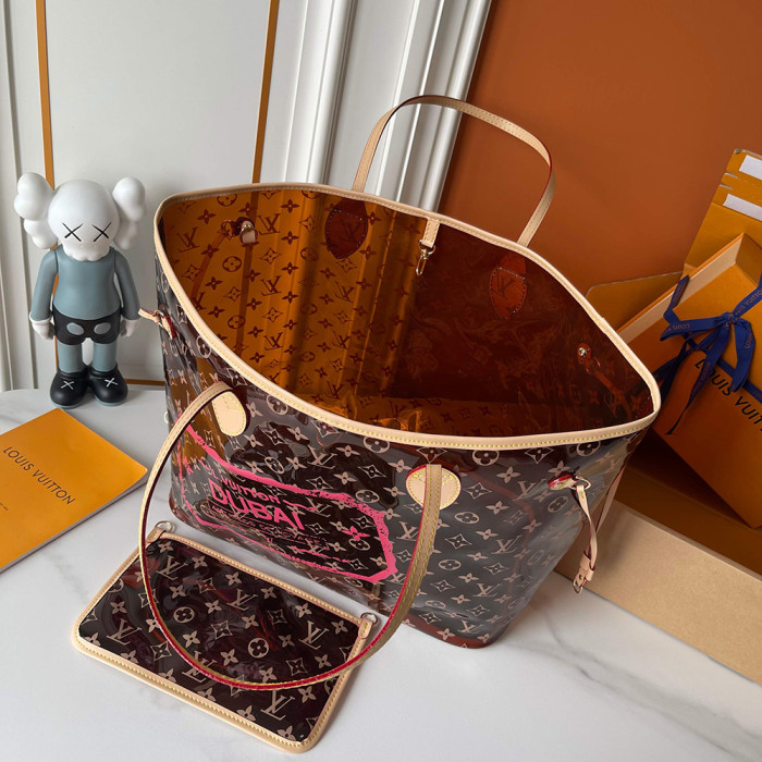 Louis Vuitton 40cm Jelly Neverfull Designer Luxury Handbags Purses Large Capacity Mother And Child Shopping Bags No Box