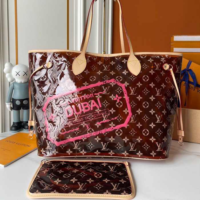 Louis Vuitton 40cm Jelly Neverfull Designer Luxury Handbags Purses Large Capacity Mother And Child Shopping Bags No Box