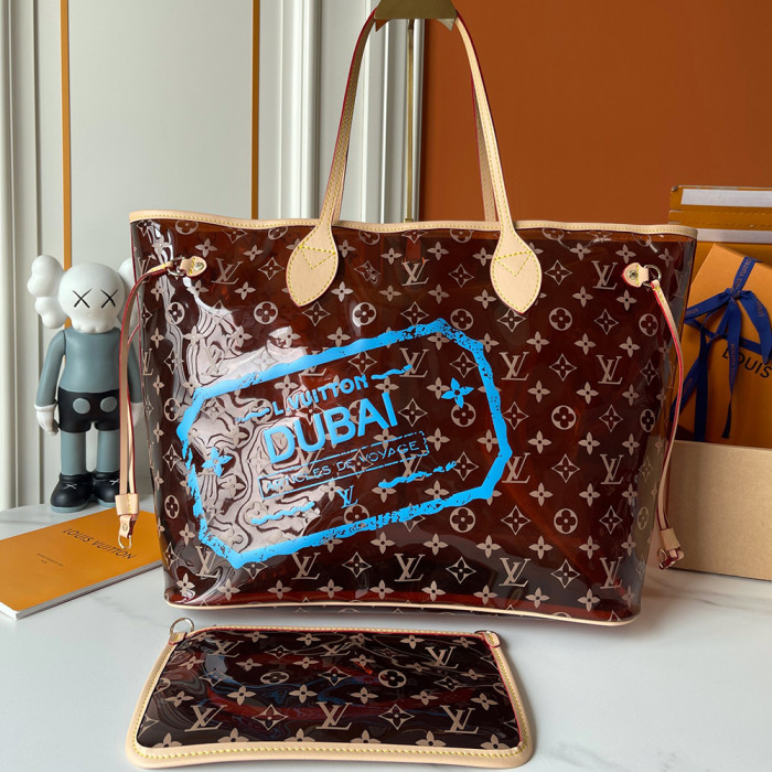 Louis Vuitton 40cm Jelly Neverfull Designer Luxury Handbags Purses Large Capacity Mother And Child Shopping Bags No Box