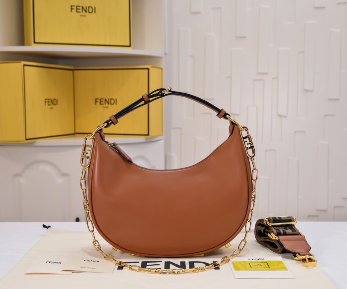 Fendi 16 29cm Fendigraphy Series Designer Crossbody Bags Hobo Crescent-Shaped Bag No Box