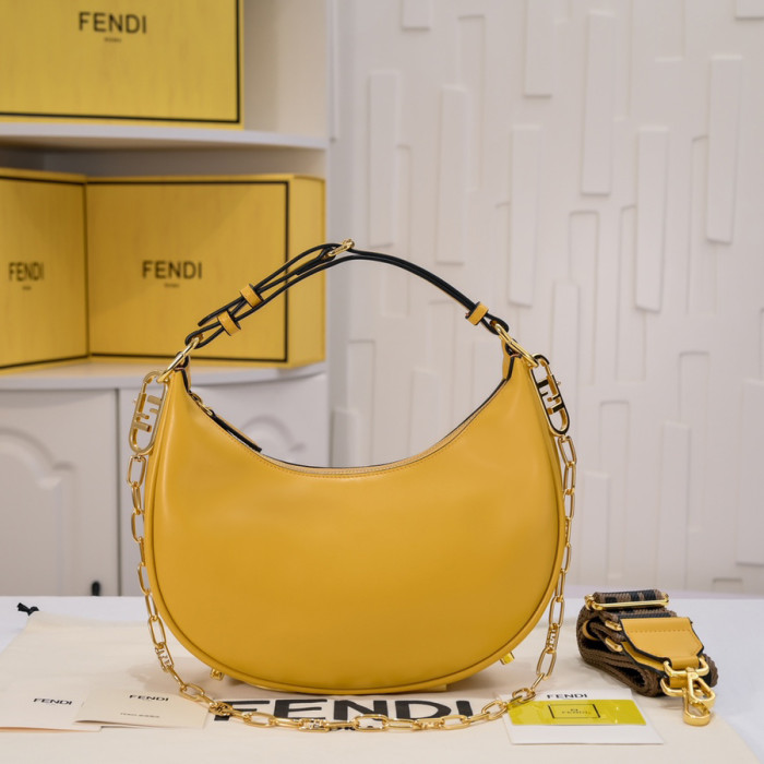 Fendi 16 29cm Fendigraphy Series Designer Crossbody Bags Hobo Crescent-Shaped Bag No Box