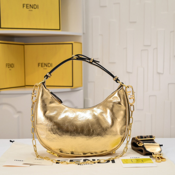 Fendi 16 29cm Fendigraphy Series Designer Crossbody Bags Hobo Crescent-Shaped Bag No Box