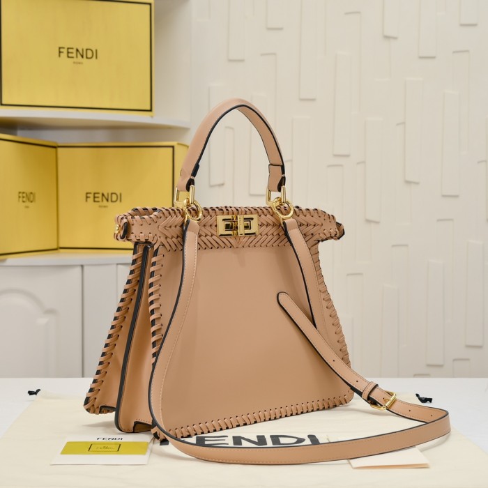 Fendi 27 32cm Weaving Peekaboo Designer Luxury Handbags Purse Detachable Strap Crossbody Bags No Box