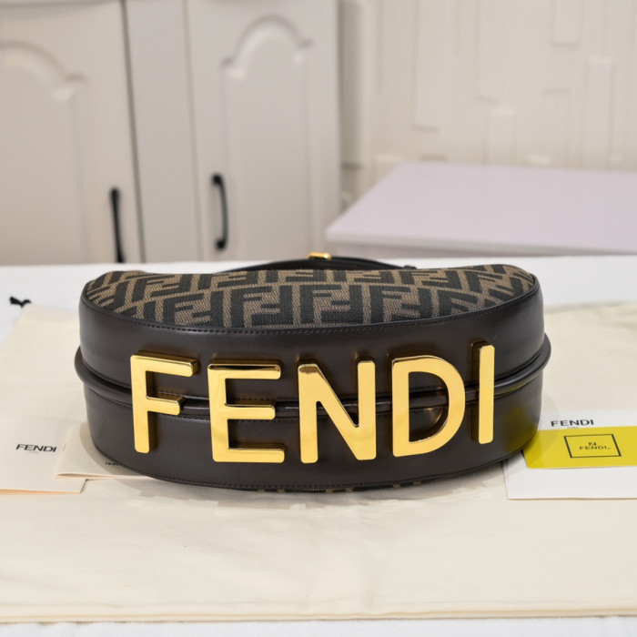 Fendi 16 29cm Fendigraphy Series Designer Crossbody Bags Hobo Crescent-Shaped Bag No Box