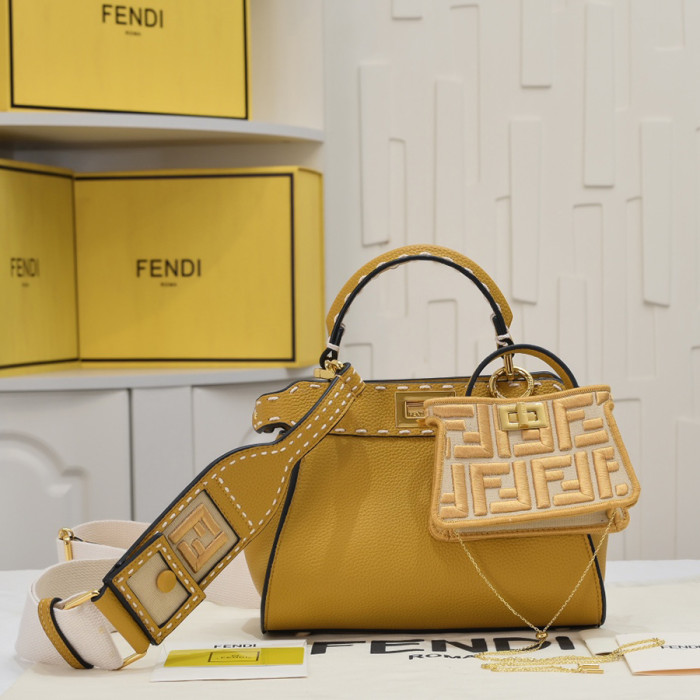 Fendi 23 33cm Peekaboo Designer Luxury Handbags Purse Detachable Strap Crossbody Bags No Box
