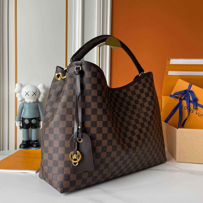 Louis vuitton 50cm Artsy Designer Luxury handbags Purse Monogram Knitting handle Shopping Bags
