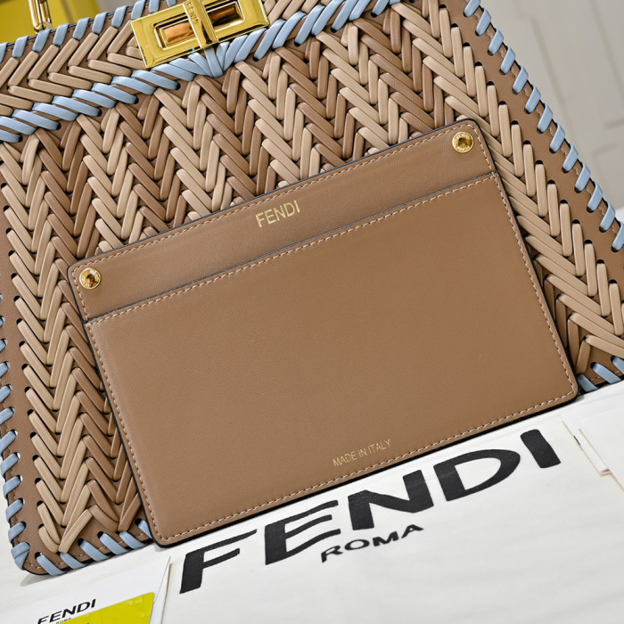 Fendi 33cm Weaving Peekaboo Designer Luxury Handbags Purse Detachable Strap Crossbody Bags No Box